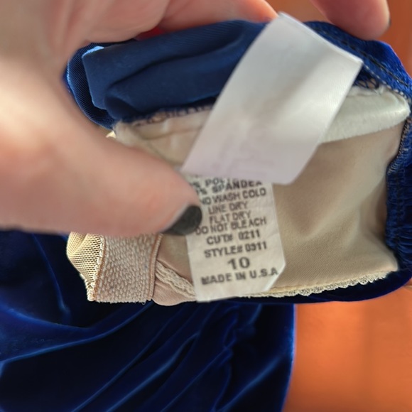 Girl Howdy blue Velvet vintage style bathing suit - Picture 5 of 5